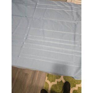 Vintage Blue Linen Tablecloth 68 x 56 Inches with 4 Matching Napkins 17 Inches